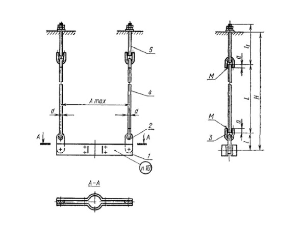 Подвески для вертикальных трубопроводов ПГВ-108 ГОСТ 16127-70