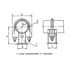 Опора скользящая однохомутовая 159 мм ОСТ 108.275.31-80